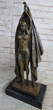 ART DECO NOUVEAU DANCER SIGNED CHIPARUS 100% PURE HOTCAST BRONZE STATUE picture