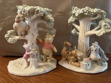 Pooh’s Picnic Candlesticks Fine Ivory China 2004 Disney Lenox Brand picture