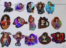 15 Holographic Glitter Y2K Girl Stickers FOXY Bad Girl Hula Hottie Pixie Angel picture