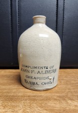 Vintage Whiskey Spirits Stoneware Jug Elyria, Ohio Historic Cheapside Era  picture