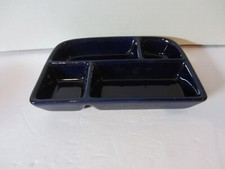 Daxin (LTD) Stoneware Navy Blue 4 Compartment Tray- Preowned (A509D3) picture