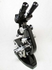 NICE Vintage LEITZ Wetzlar LEICA Scientific Binocular MICROSCOPE w/4 Lens Turret picture