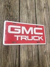 GMC Truck Trucks  Metal Embossed Dealership License Plate Vtg 90s Novelty Rare picture