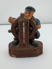 Thadco Ornawood CAPTAIN BLIGH H.M.S. BOUNTY Vintage Desk Thermometer Advertising picture