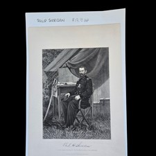General Philip H Sheridan Antique 1865 Civil War Engraving Artist: Thomas Nast picture