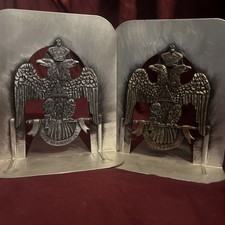FREEMASONS Masonic 33 Scottish Rite Double Headed Eagle BOOKENDS Metzke 1980 USA picture
