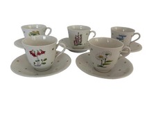 5 Vintage Rorstrand Sweden Floral And Hearts Design Demitasse Cups And Saucers picture