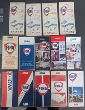 Fourteen Fina America Petrofina Road Maps of Iowa 1959-1977 picture