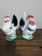 Vintage Rooster Chicken Pair Farmhouse Kitchen Decor picture