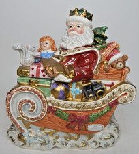 Vintage 1995 Santas Sleigh Cookie Jar Omnibus Ceramic Fotz and Floyd picture