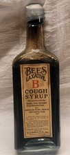 ANTIQUE BEES LAXATIVE COUGH SYRUP MEDICINE RARE Dewitt's Co  w Original LABEL picture