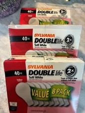 *FREE SHIPPING* (3) 8 Pack Sylvania 40w Soft White Double Life Light Bulbs A19 picture