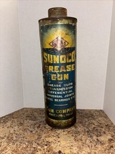 Extremely RARE EARLY Sunoco Original Grease Gun Can Blue Yellow Green Gas & Oil picture