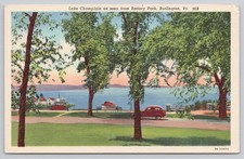 Burlington VT Vermont Lake Champlain from Battery Park Linen Postcard picture