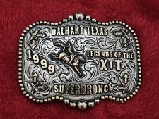 Tx Bronc Riding X~Treme☆1999☆ RODEO CHAMPION☆Dalhart  XIT☆TROPHY BUCKLE☆Rare☆X66 picture