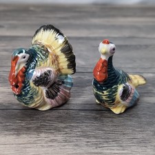 VTG Tom Turkey and Hen Salt & Pepper Shakers Japan Thanksgiving 2.75