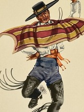 1949 S. S. Brazil Dinner Menu Huaso Dancing the Cueca. Moore McCormack Lines picture