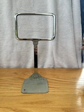 VTG 12” METAL STAND UP STORE SIGN FRAMES, A DARLING FIXTURES, BRONSON MICHIGAN picture