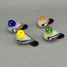 blown glass Birds Set of 4  murano style tiny figurine miniature Animals 1.5” picture