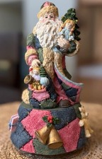 Vintage 1994 Santa's House Revolving Musical Christmas Figurine Music Box picture