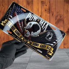 POW-MIA American Eagle Tribute License Plate 12x6 Inches picture
