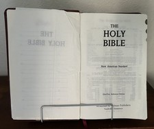NASB Holy Bible Burgundy Bonded Leather Indexed Holman 1995 Clean Pages picture