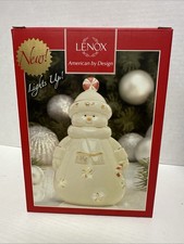 Lenox Seasons Sparkle Peppermint Splendor Light Up Snowman Figurine 7” picture