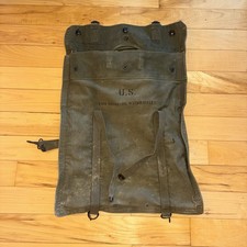 Vintage 1950s US Military Olive Green Canvas Backpack Water Carrying Distressed picture