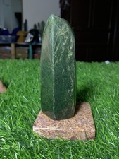 502g Natural Green Nephrite Jade Freeform Polished Crystal Specimen 4.5