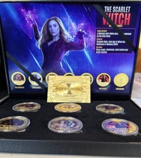 Avengers 6 Gold Plated Coins Scarlet Witch Set picture