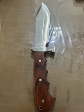 Maxam Stainless Steel Bowie Knife Over 5in Wood Handle Full Tang Clip Point picture
