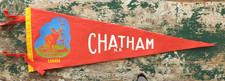 VTG. 1960s CHATHAM NEW BRUNSWICK CANADA PENNANT BANNER FLAG 22