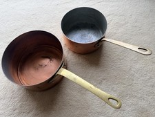 Vintage French Copper Sauce Pans - Set of Two - One Marked as France -6