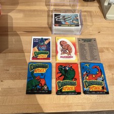 TOPPS 1988 DINOSAURS ATTACK 55 CARD Set 11 STICKERS & 3 Variant WAX WRAPPERS picture