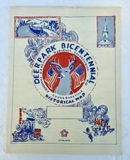 VINTAGE 1976 DEERPARK NY BICENTENNIAL HISTORICAL MAP HUGUENOT PORT JERVIS RARE picture
