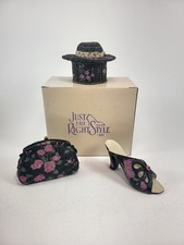 Vintage NOSTALGIA Mini Shoe Figurine Handbag Trinket Box Victoria picture