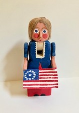 Mary Myers Hand Carved Betsy Ross Nutcracker Folk Art Signed #13 Made in 2001 picture