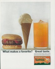 1964 Snow Crop Orange Samoa Frozen Ice Cream Cone Burger Vintage Print Ad LO4 picture