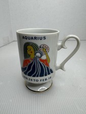 Vintage Smug Mugs Aquarius Pedestal Mug - Bold Colors Japan RARE picture