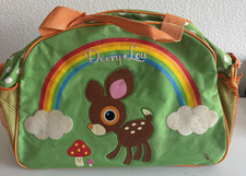 Vintage Sanrio Deery Lou overnight travel Duffle Bag Fixer green rainbow 16'' picture