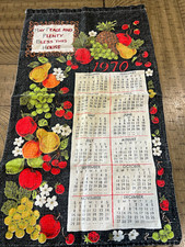 Vintage 1970s Lot Novelty Calendar Kitchen & Tea Towels Multicolor Patriotic picture