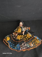 Vintage Mexican Chiapaneca Doll 1960s Embroidered Dress Souvenir Folk Art 6x6 picture