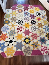 Vintage Homemade Quilt 77”x 66  Over 95 Years Old picture