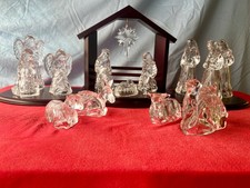 Princess House 17 pc Nativity Set 24% Lead Crystal from Germany (includes boxes) picture