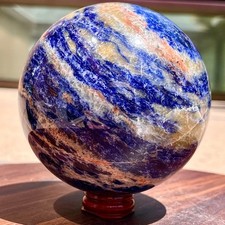 3.46LB A+Natural Blue Stone Quartz Crystal Spirit Balloon Therapy Meditation picture