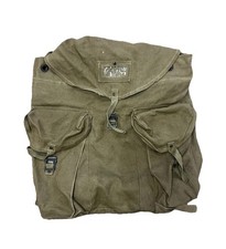 Vintage 40s WWII Era Italian Army Canvas Rucksack Backpack Military Field Pack picture