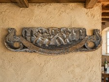 Antique Sicilian Mafioso Carretto Cart Panel Hand Carved Wood FolkArt Procession picture