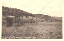 RPPC Bingham Maine Shoreline Scene at Wyman Dam 1920s era picture