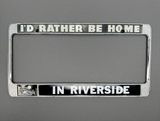 Vintage 1981 Riverside California License Plate Frame TCC Booster Chrome 80's OG picture