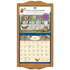 Lang Brands, Classic Wood Wall Calendar Frame - Oak fits 13.4 x 24 picture